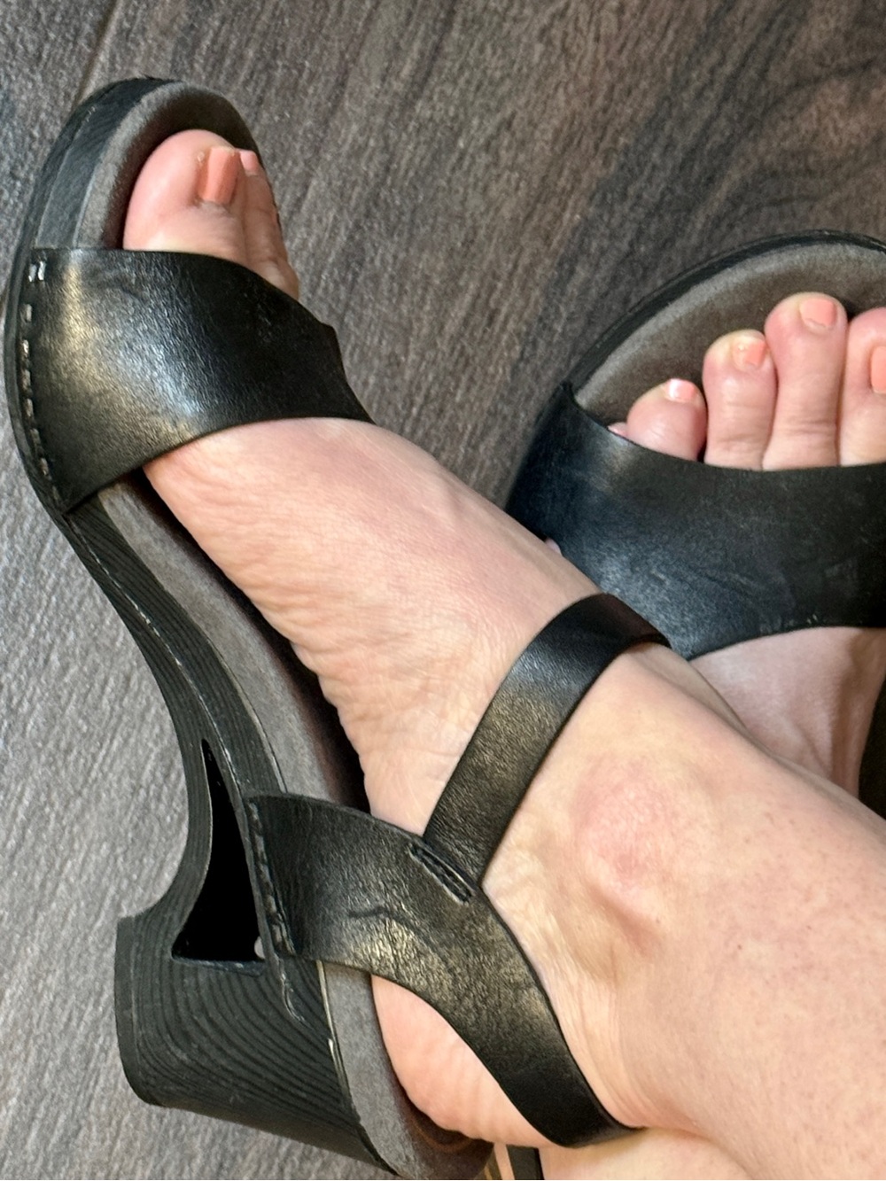 Dansko Black Leather Slingback Sandals